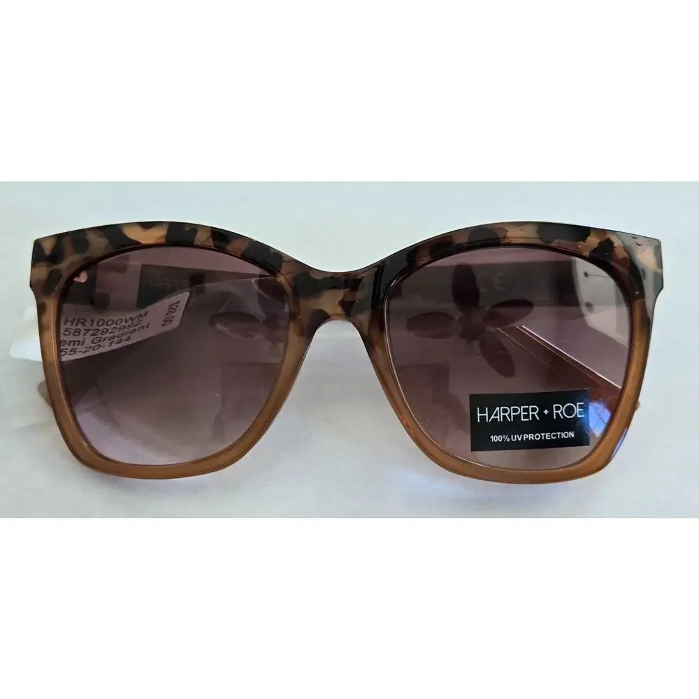 New Harper•Roe Tortoise Shell Demi Gradient Sunglasses 55-20-144 HR1000